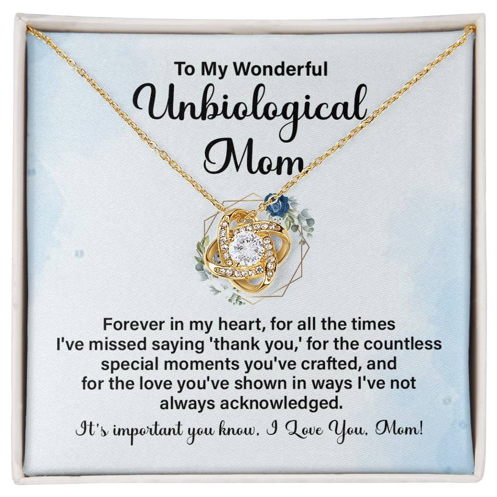 To My Wonderful Unbiological Mom, Forever In My Heart Necklace Thank You Mom Gift Special Moments Necklace Best Love And Gratitude Necklace Gift Engraved Special Moments Necklace Best Second Mom Necklace Gift