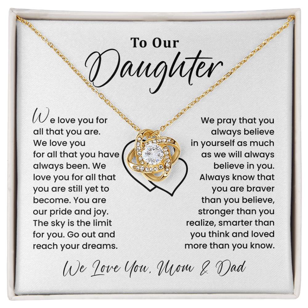 To Our Daughter Heartfelt Jewelry For Daughter Gift From Your Mom And Dad Proud Parent Gift Caring Gift For Daughter Supportive Necklace For Daughter Believe In Yourself Jewelry Daughter's Dreams Jewelry Unique Gift For Daughter Special Bond Necklace