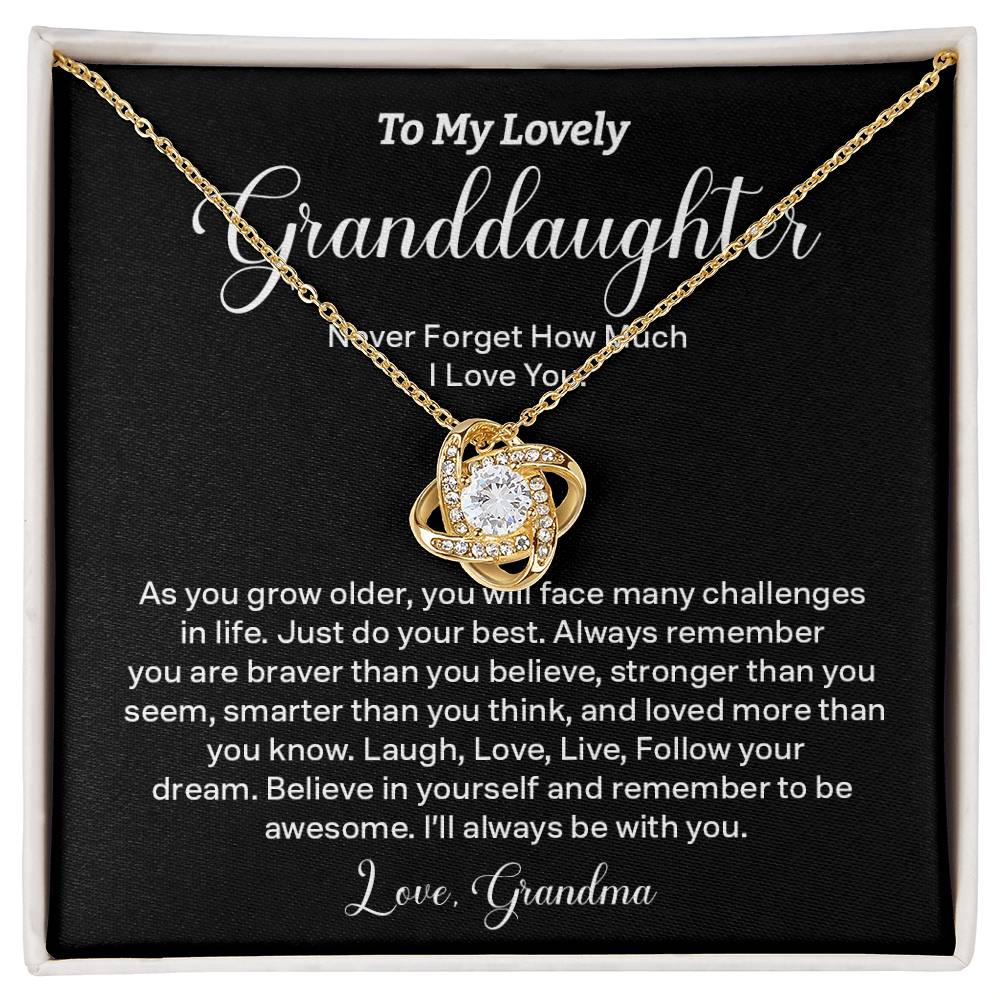 Granddaughter Necklace Gift from Grandma – Believe in Yourself Card