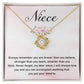Inspirational Niece Necklace Gift – Encouragement Message Card