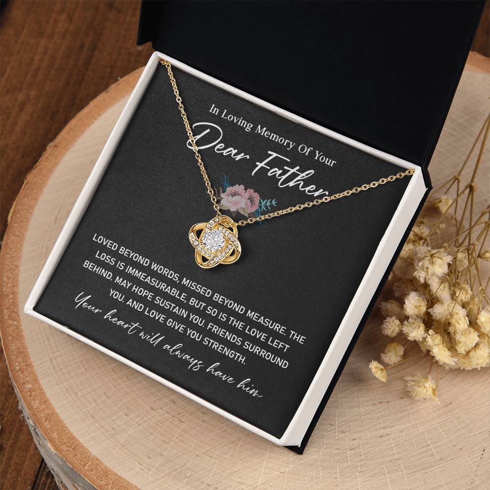Sympathy Necklace for Loss of Father with Gift Card