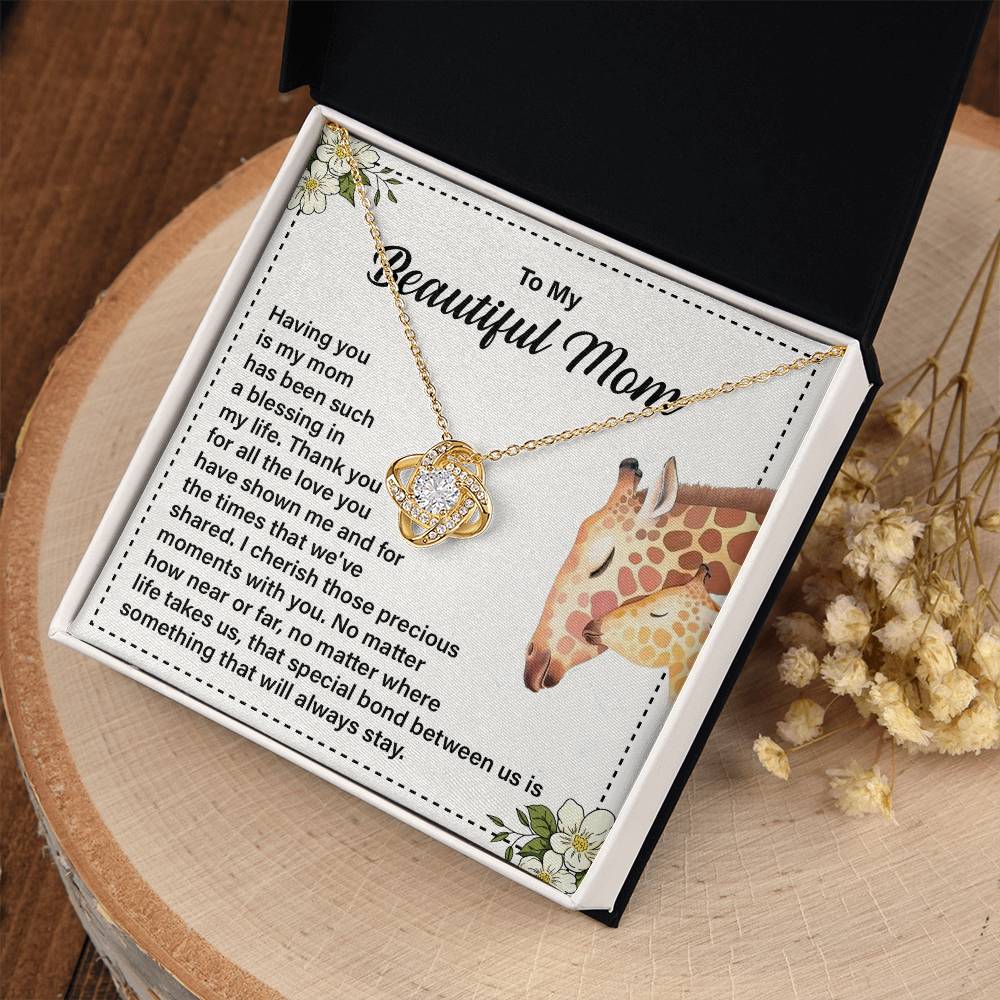 Daughter to Mom Necklace Gift with Message Card