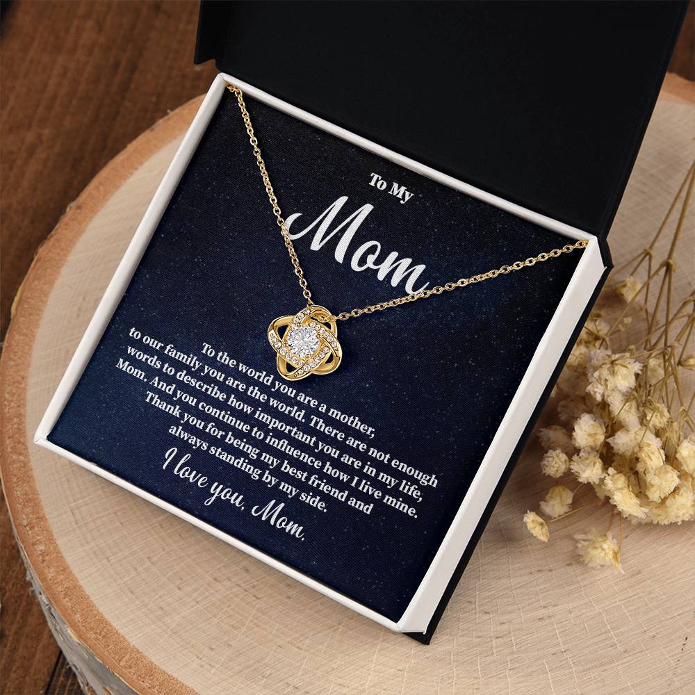 To My Mom Necklace Gift – You Are the World Message Card