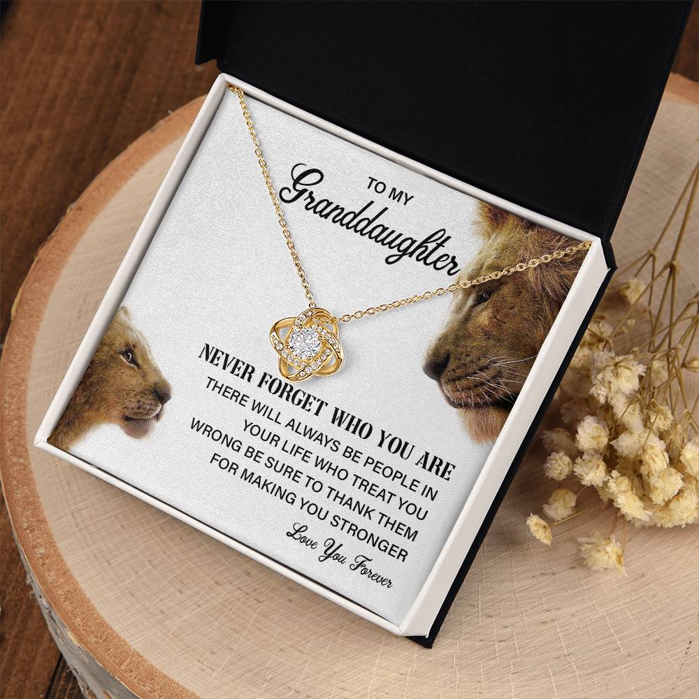 Granddaughter Necklace Gift with Lion Message Card