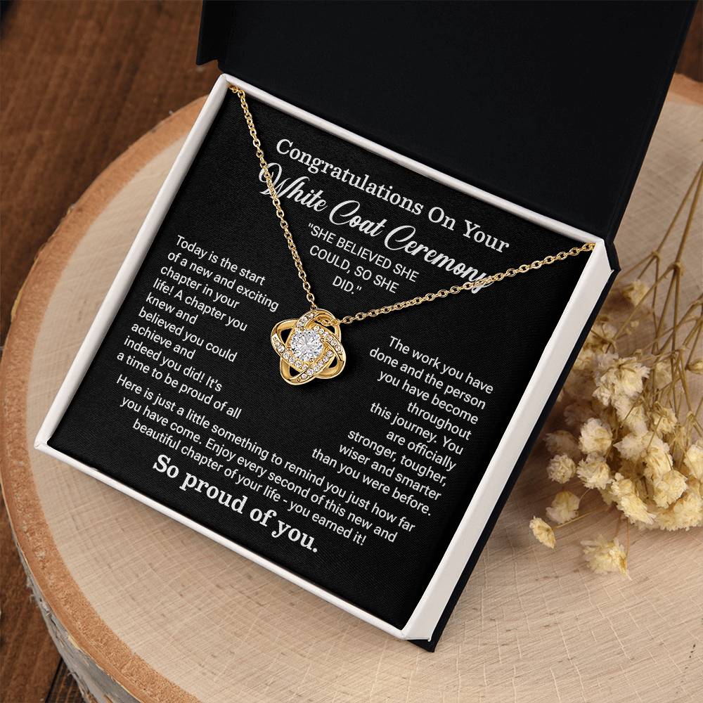 Congratulations On Your New White Coat Ceremony Congratulations Necklace White Coat Ceremony Inspirational Jewelry Gift New Chapter Necklace Meaningful Gift For Graduates Emotional Connection Necklace Motivational Jewelry