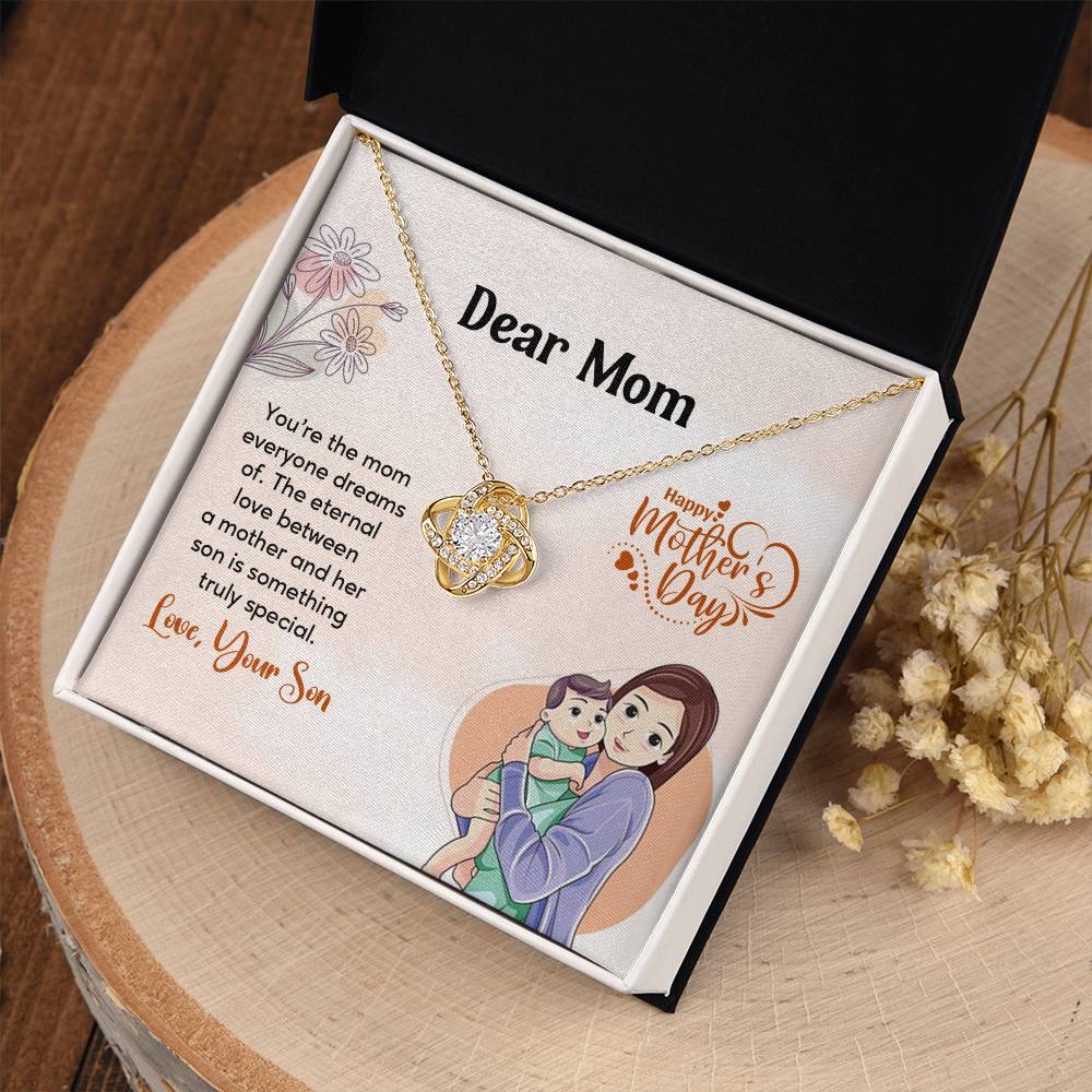 Dear Mom, Heartfelt Necklace For Love Loving Jewelry For Mother's Day Sentimental Necklace For Connection Loving Pendant For A Mother-son Bond Special Pendant Special Necklace Thoughtful Necklace For Love