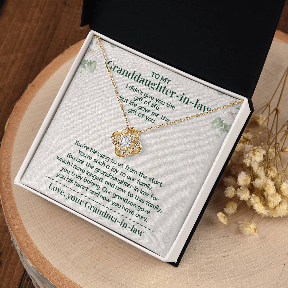To My Granddaughter-in-law - Necklace Gift Family Is Made From Love, Not Genes Thank You For Making My Grandson Feel Complete Heartfelt Jewelry To Celebrate Our Family Bond Heartfelt Jewelry For Granddaughter-in-law Love And Family Necklace Gift