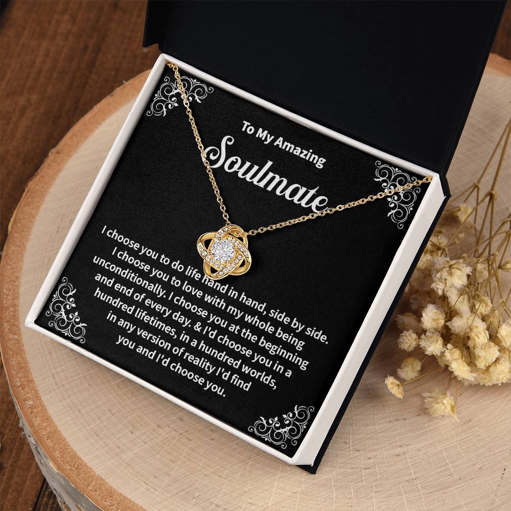 Soulmate Necklace Gift with Message Card & Gift Box