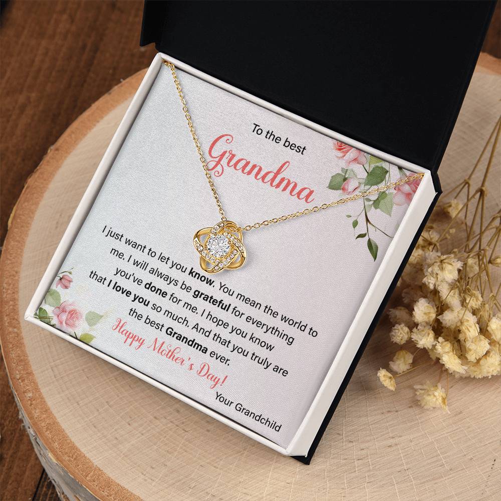 To The Best Grandma Grandmother Appreciation Necklace Love From Grandchild Gift Happy Mother’s Day For Her Sentimental Grandma Necklace Heartfelt Message For Old Lady Thank You Gift Gift For Special Person