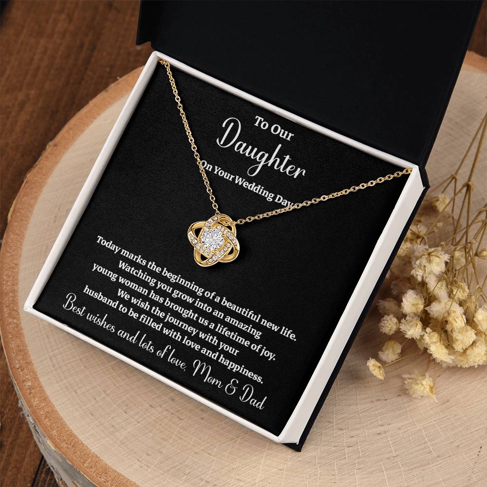 To Our Daughter On Your Wedding Day Heartfelt Wishes For A Beautiful New Life Gift From Your Mom And Dad Wedding Day Gift For Daughter New Life Celebration Jewelry Mother And Father Wedding Message Daughter's Wedding Day Jewelry Joyful Wedding Day Gift