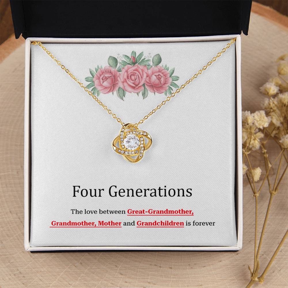 To Our Four Generations Four Generations Necklace Gift Great-grandmother Necklace Grandmother Necklace Mother Necklace Heartfelt Gift For Family Sentimental Jewelry For Generations Jewelry Gift For Great-grandmother Jewelry Gift For Mother