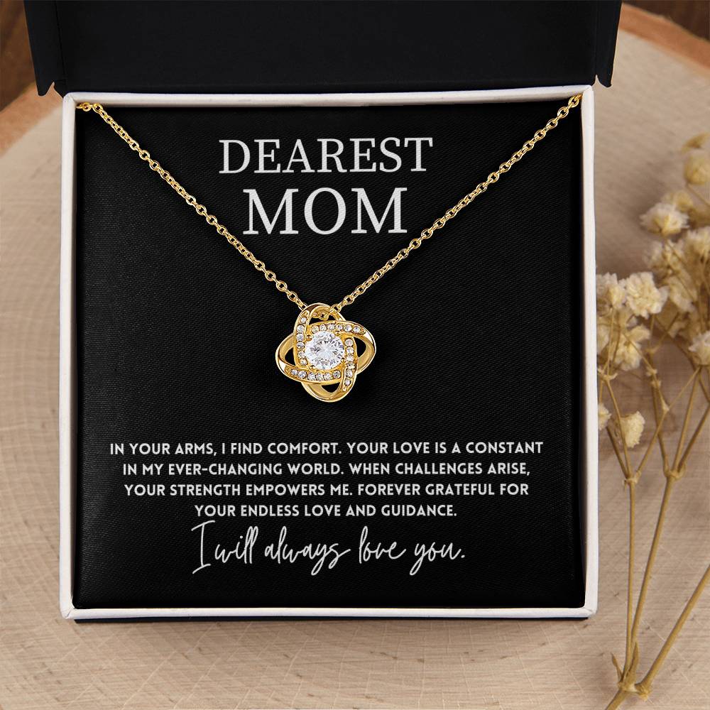 Dearest Mom, Inspirational Mother's Day Jewelry Gift Endless Love Necklace Gift Strength And Love Necklace Gift Best Mother’s Day Love And Strength Jewelry Unique Mother's Day Comfort And Strength Pendant