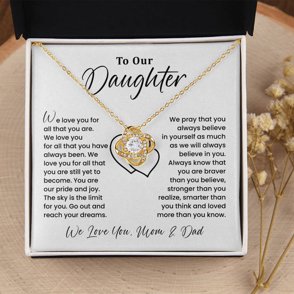 To Our Daughter Heartfelt Jewelry For Daughter Gift From Your Mom And Dad Proud Parent Gift Caring Gift For Daughter Supportive Necklace For Daughter Believe In Yourself Jewelry Daughter's Dreams Jewelry Unique Gift For Daughter Special Bond Necklace