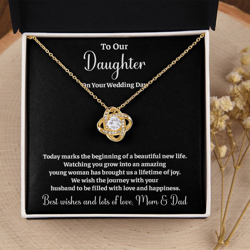 To Our Daughter On Your Wedding Day Heartfelt Wishes For A Beautiful New Life Gift From Your Mom And Dad Wedding Day Gift For Daughter New Life Celebration Jewelry Mother And Father Wedding Message Daughter's Wedding Day Jewelry Joyful Wedding Day Gift