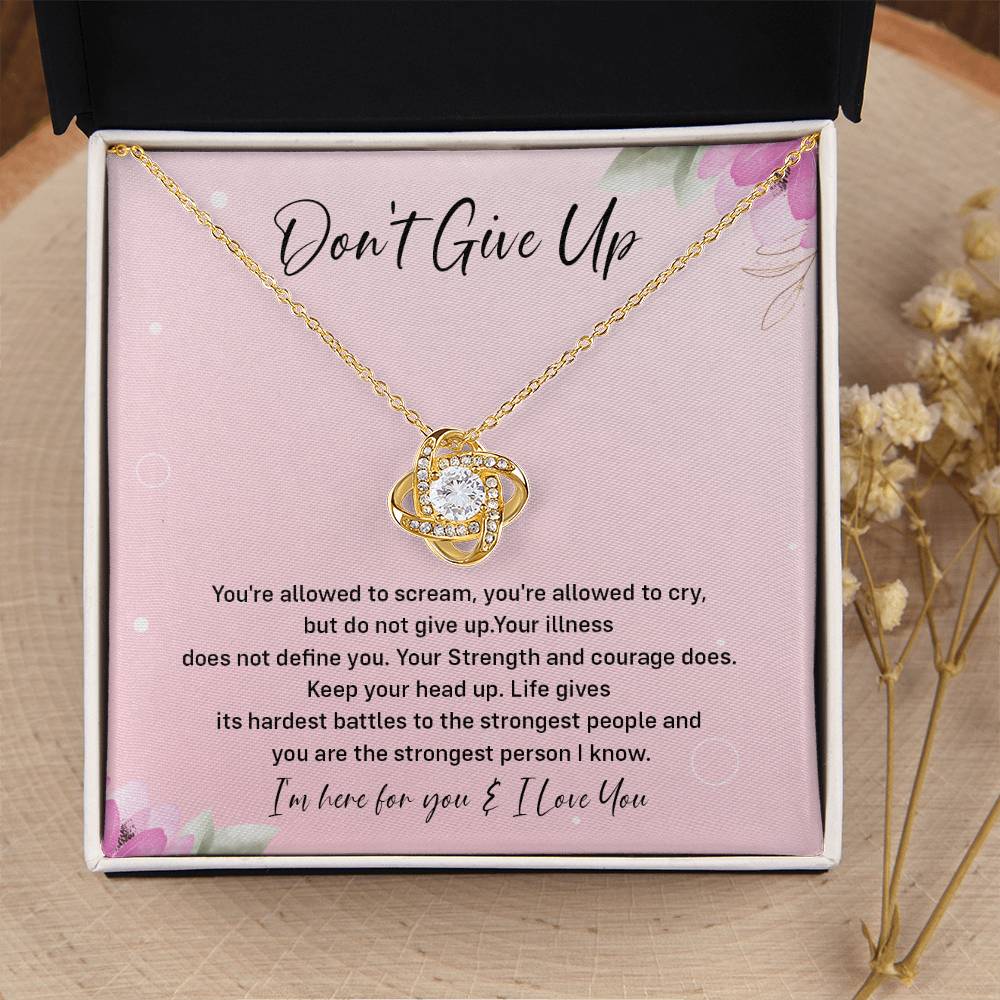 Don't Give Up Strength And Courage Necklace Don't Give Up Necklace Supportive Gift For Fighter You Are Strong Necklace Life's Battles Necklace Emotional Connection Necklace Love And Support Necklace Motivational Jewelry Breast Cancer Necklace For Soulmate