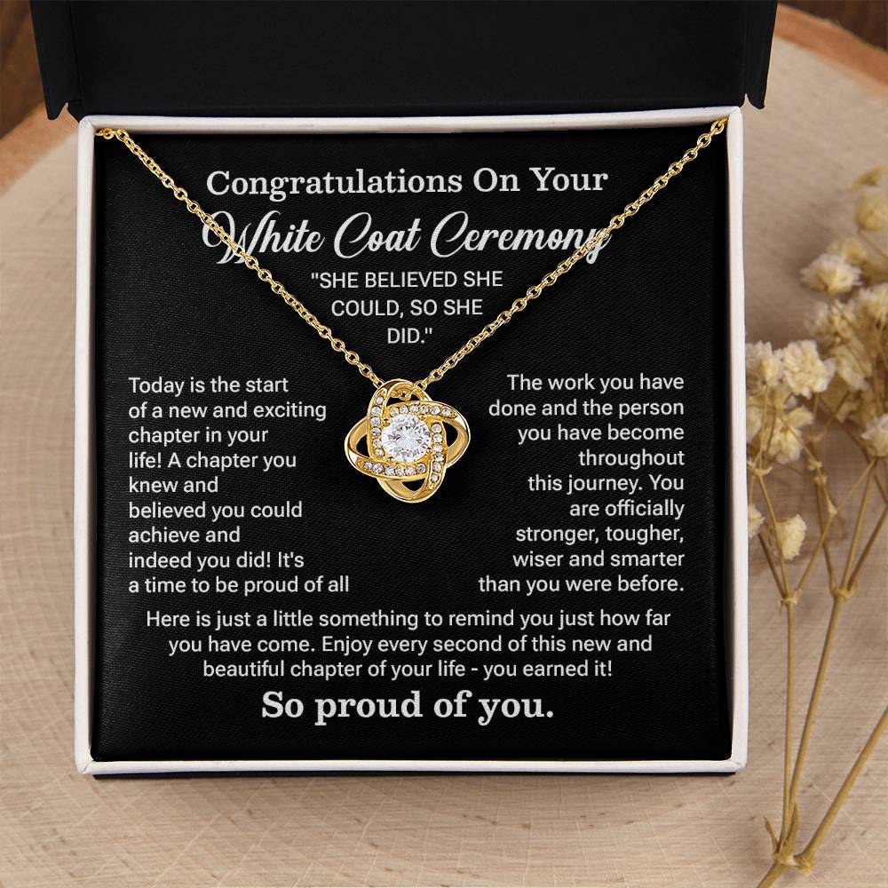 Congratulations On Your New White Coat Ceremony Congratulations Necklace White Coat Ceremony Inspirational Jewelry Gift New Chapter Necklace Meaningful Gift For Graduates Emotional Connection Necklace Motivational Jewelry