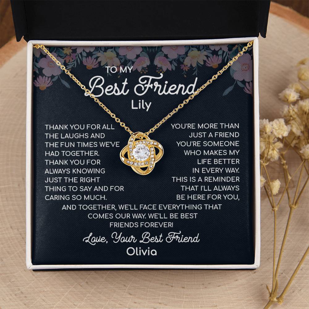 To My Best Friend, A Bond Like No Other Necklace Heart's Delight Necklace Thankful For Our Memories Together Gift Necklace Of Heartfelt Appreciation Necklace Of Unconditional Friendship Best Friends Forever Jewelry Heartfelt Message With Necklace