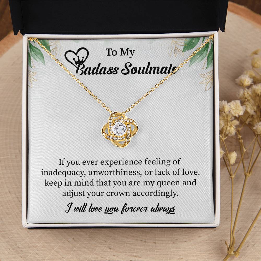 badass Soulmate Necklace Gift for Her – Message Card