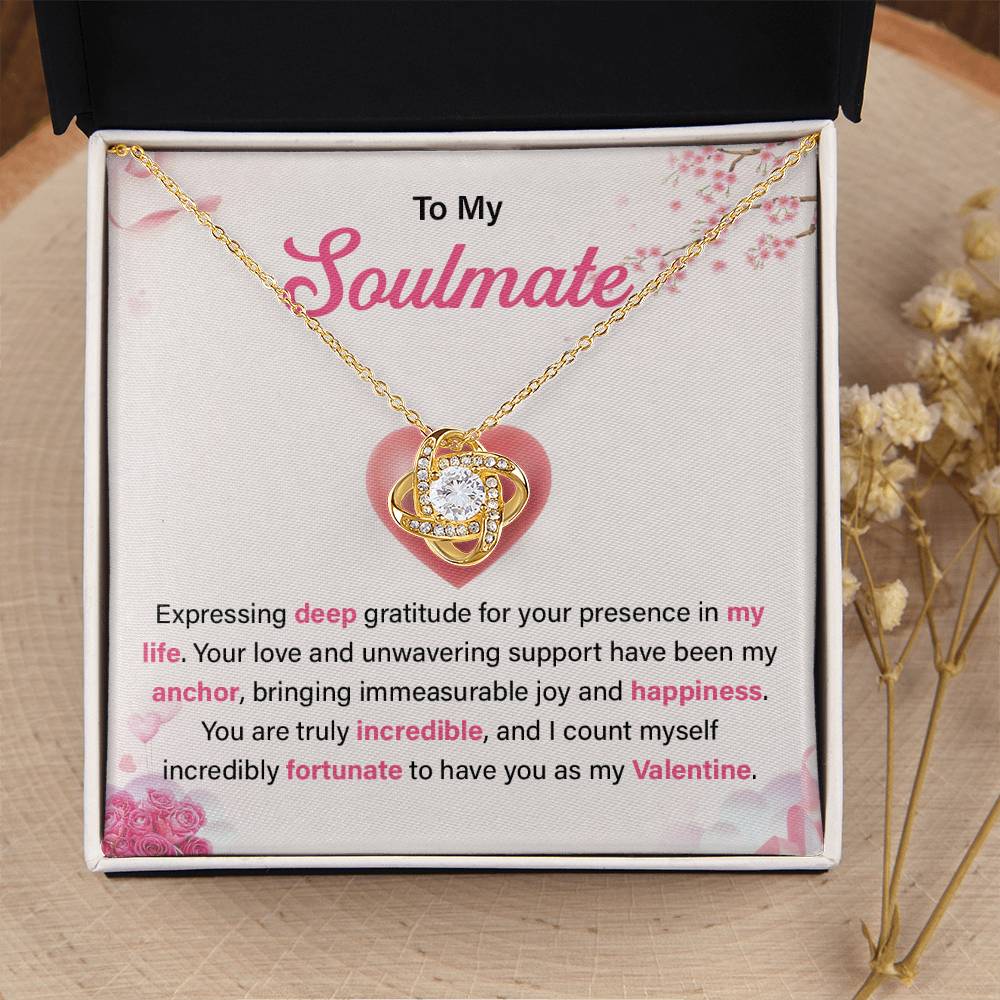 Valentine’s Day Necklace for Soulmate with Message Card
