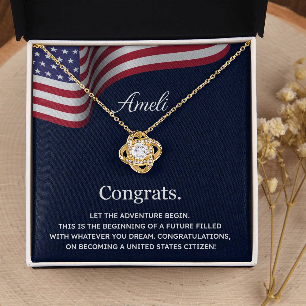 Congrats Necklace For New U.s. Citizen Ameli Necklace For New U.s. Citizen Gift For Citizenship Celebration Necklace With Citizenship Message Necklace For New U.s. Citizen Ameli Gift For Becoming A U.s. Citizen Proud U.s. Citizen Jewelry