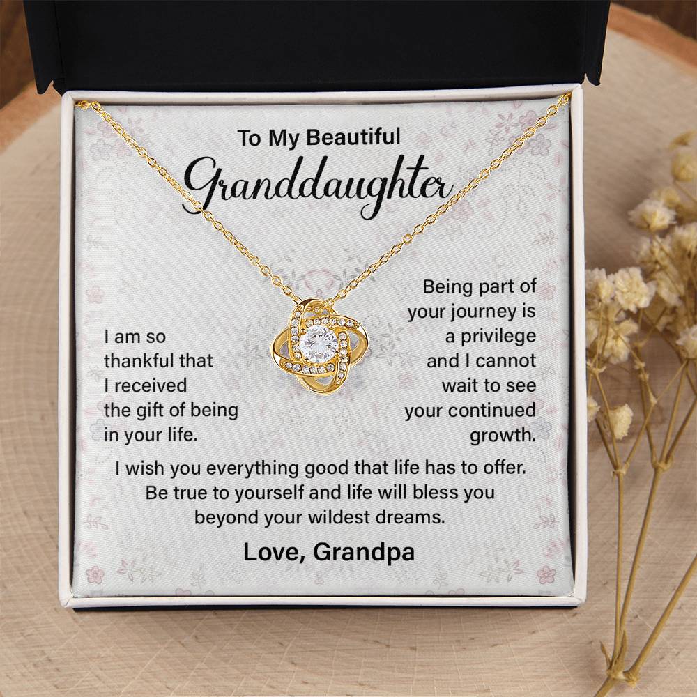 Granddaughter Necklace from Grandpa – Message Card Gift