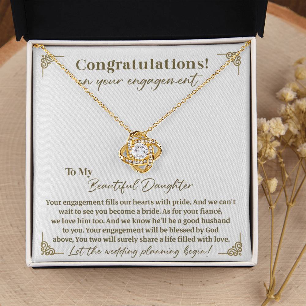 Daughter Engagement Necklace Gift – Message Card for Bride-to-Be