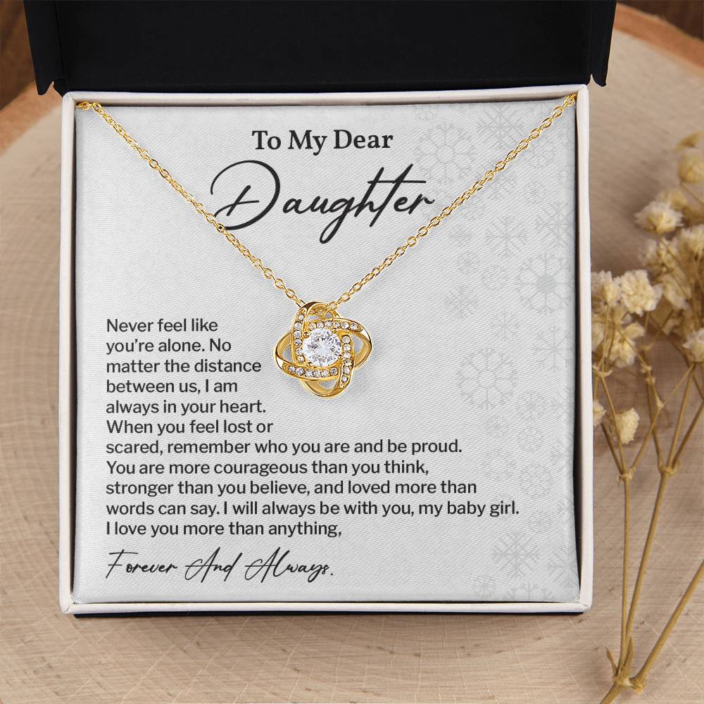 To My Dear Daughter Love Knot Necklace Emotional Love Knot Jewelry For Daughter Motivational Love Knot Necklace For Daughter Forever Love Daughter Necklace Emotional Keepsake Necklace For Daughter Motivational Gift For Daughter Emotional Jewelry Gift