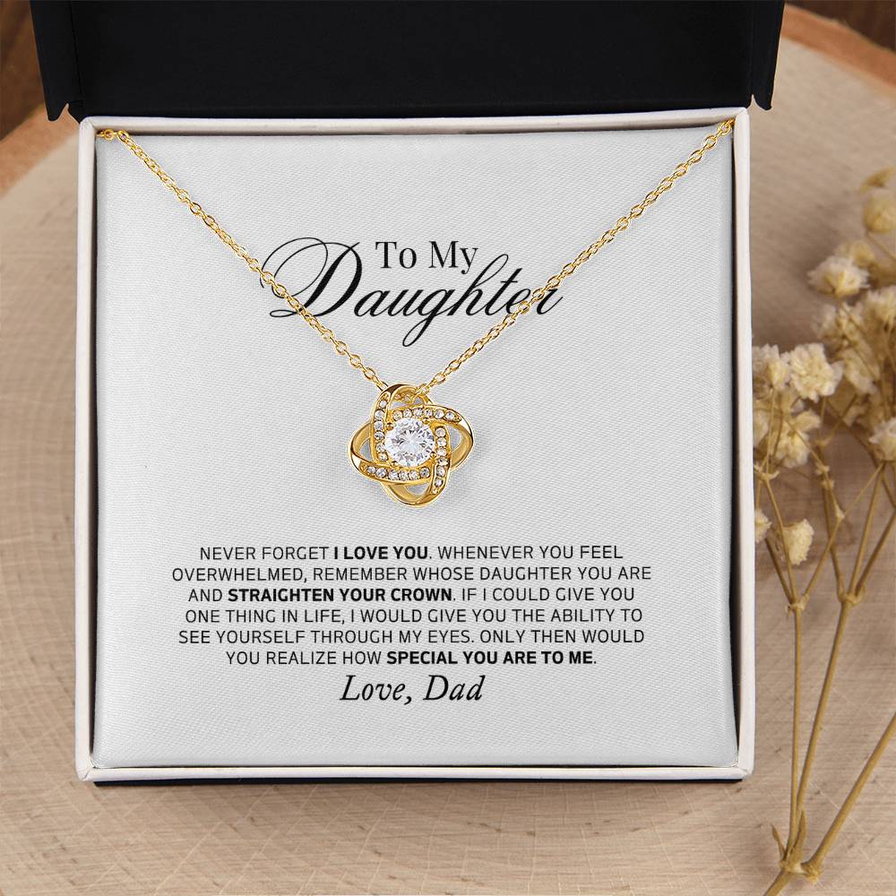Dad to Daughter Necklace Gift with Message Card