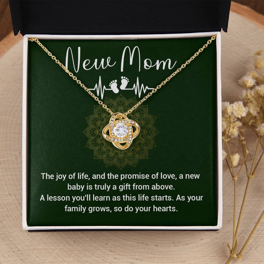 New Mom Gift Necklace – First Time Mom Jewelry with Card