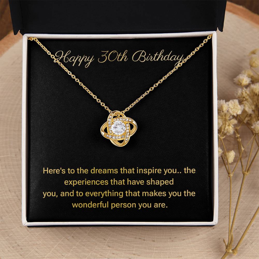 30th Birthday Necklace Gift for Her – Elegant Message Card Box