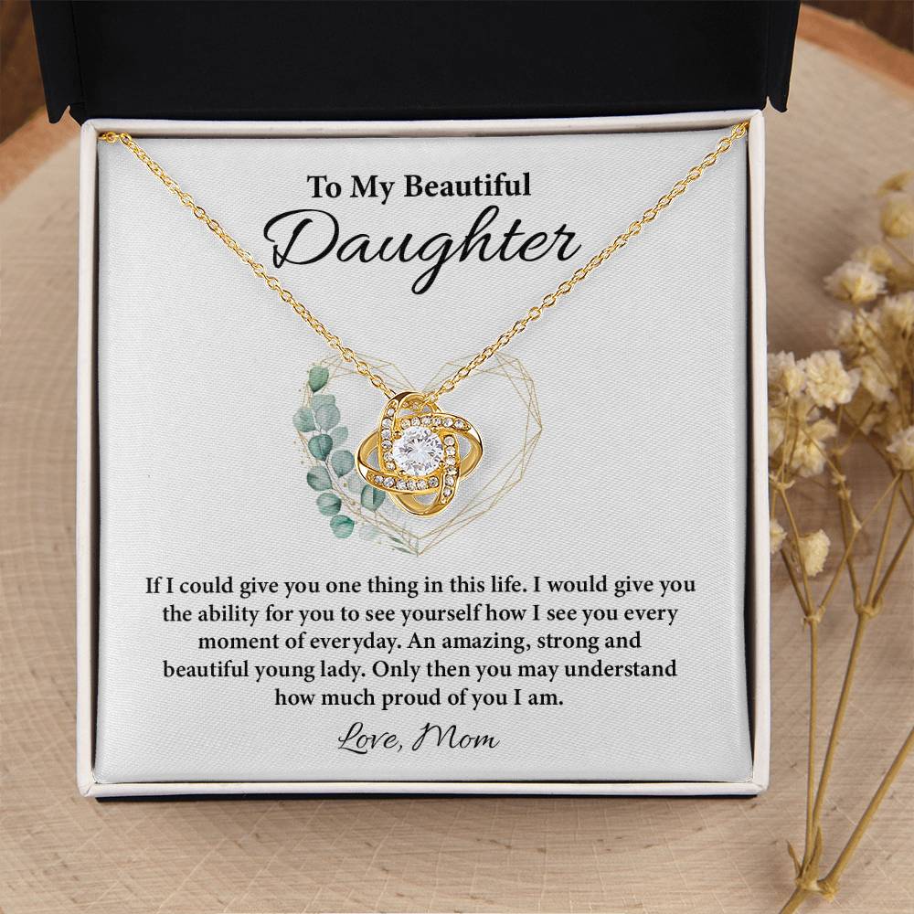 To My Daughter Necklace Gift from Mom Gift Box
