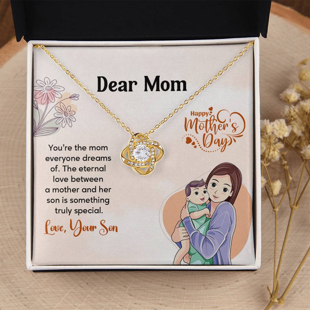 Dear Mom, Heartfelt Necklace For Love Loving Jewelry For Mother's Day Sentimental Necklace For Connection Loving Pendant For A Mother-son Bond Special Pendant Special Necklace Thoughtful Necklace For Love