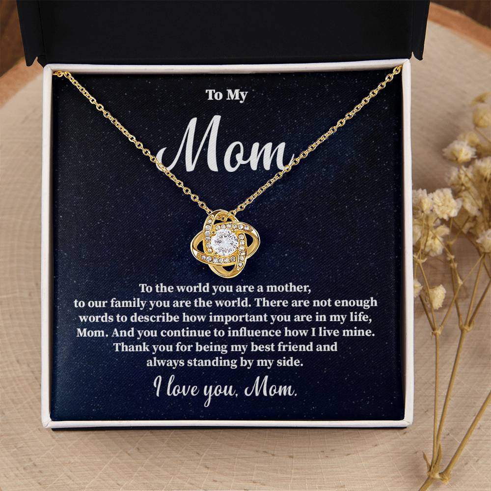 To My Mom Necklace Gift – You Are the World Message Card