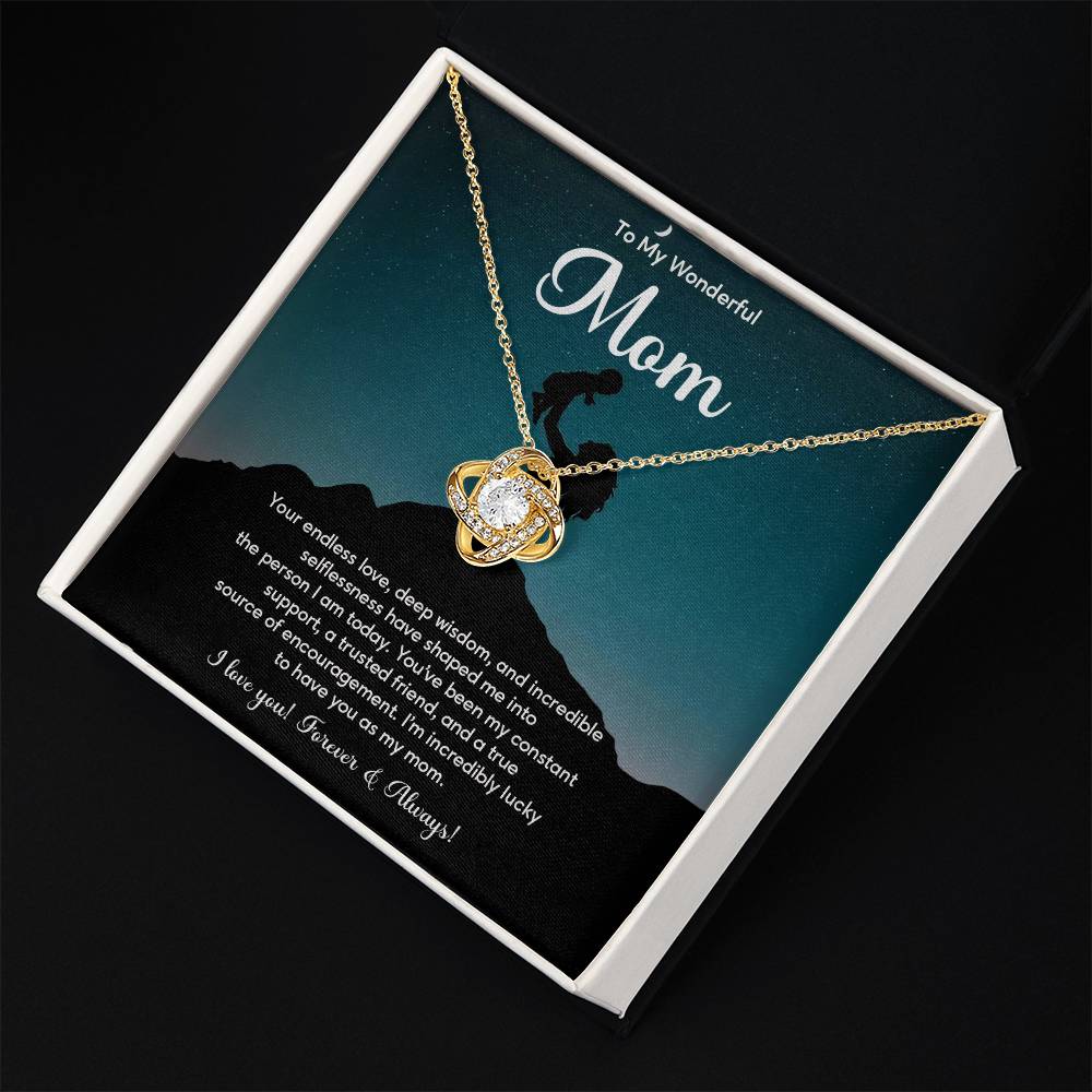 To My Wonderful Mom Elegant Jewelry Thoughtful Necklace For Love And Care Sweet Gift For Lifelong Support Sentimental Jewelry Heartfelt Necklace For Lifelong Bond Thank You Pendant For Support Sentimental Necklace Thank You Gift