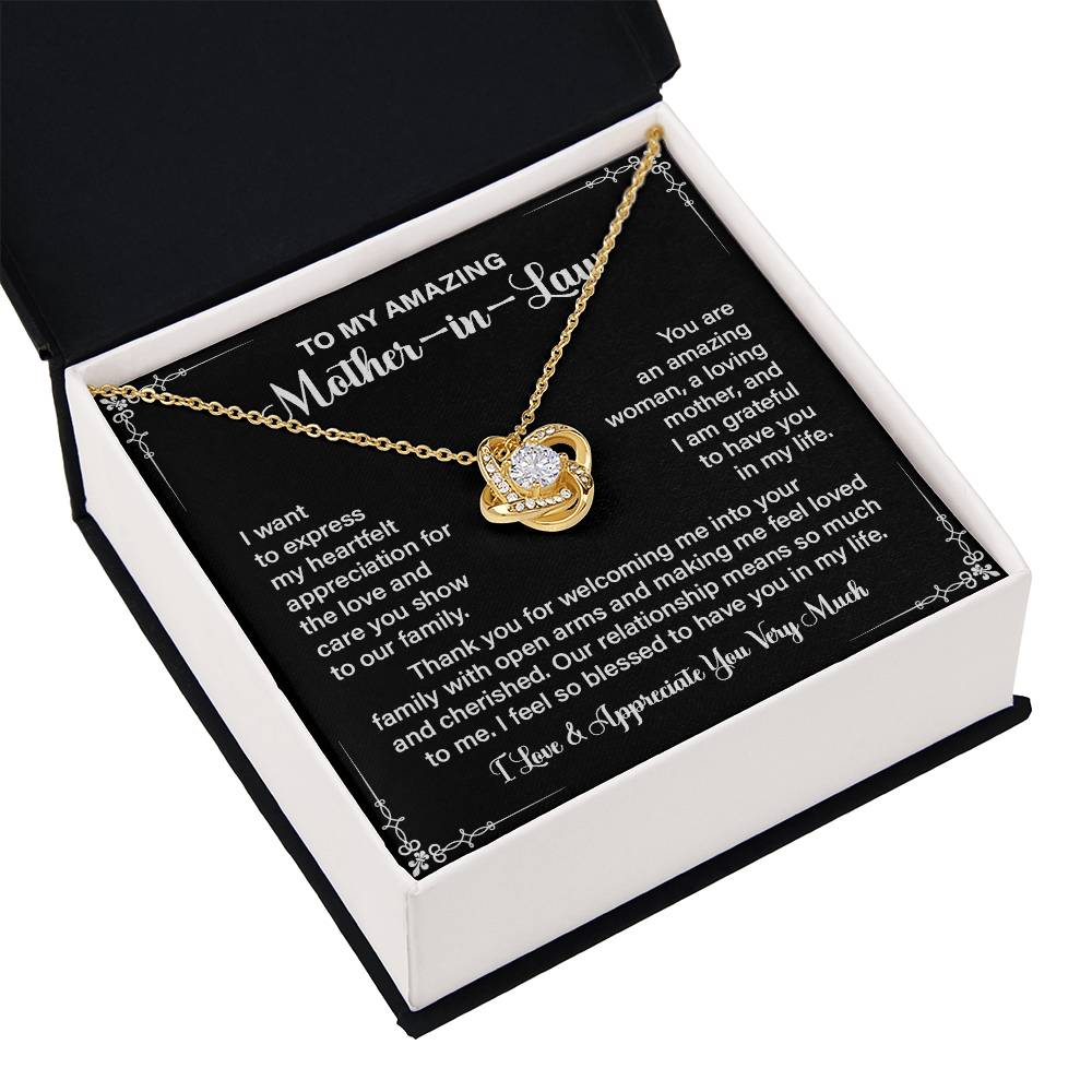 Mother-in-Law Necklace Gift with Appreciation Message