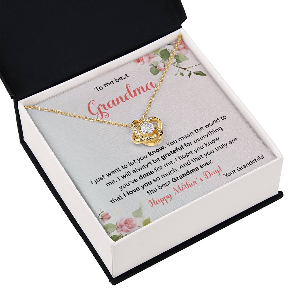 To The Best Grandma Grandmother Appreciation Necklace Love From Grandchild Gift Happy Mother’s Day For Her Sentimental Grandma Necklace Heartfelt Message For Old Lady Thank You Gift Gift For Special Person