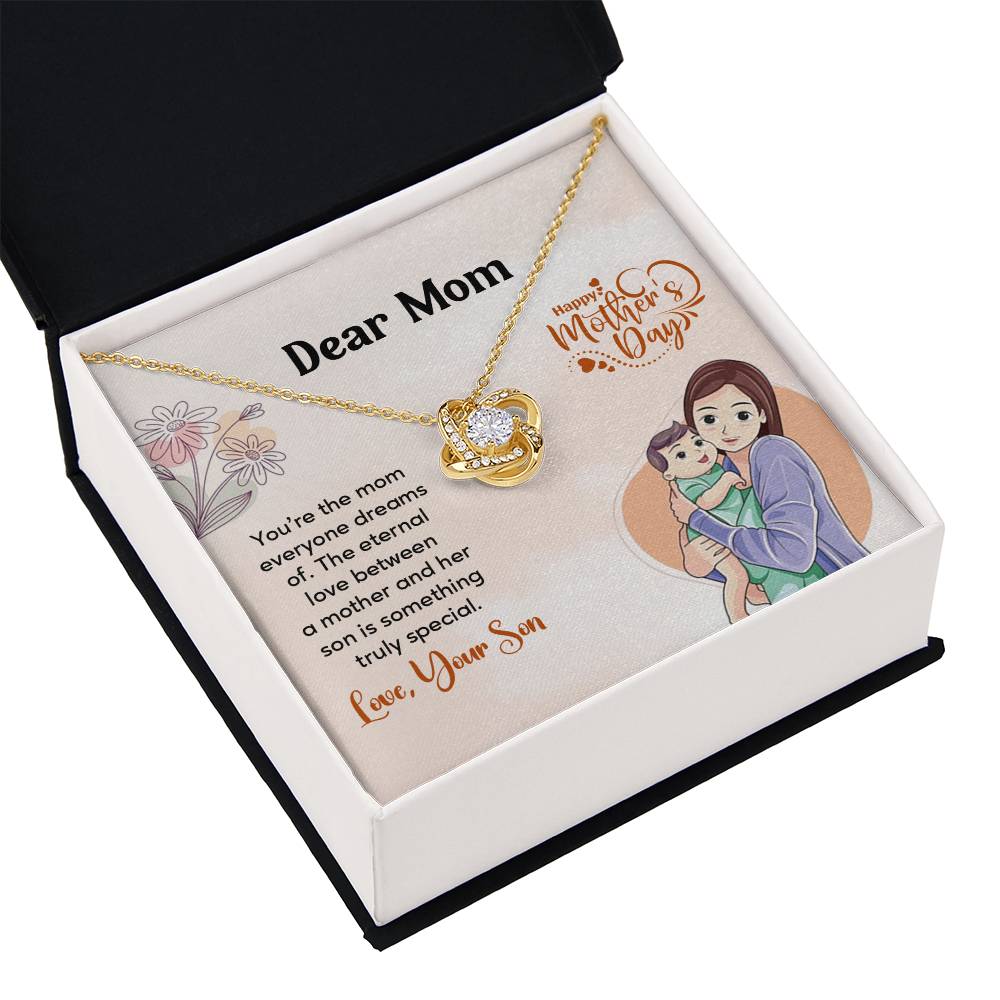 Dear Mom, Heartfelt Necklace For Love Loving Jewelry For Mother's Day Sentimental Necklace For Connection Loving Pendant For A Mother-son Bond Special Pendant Special Necklace Thoughtful Necklace For Love