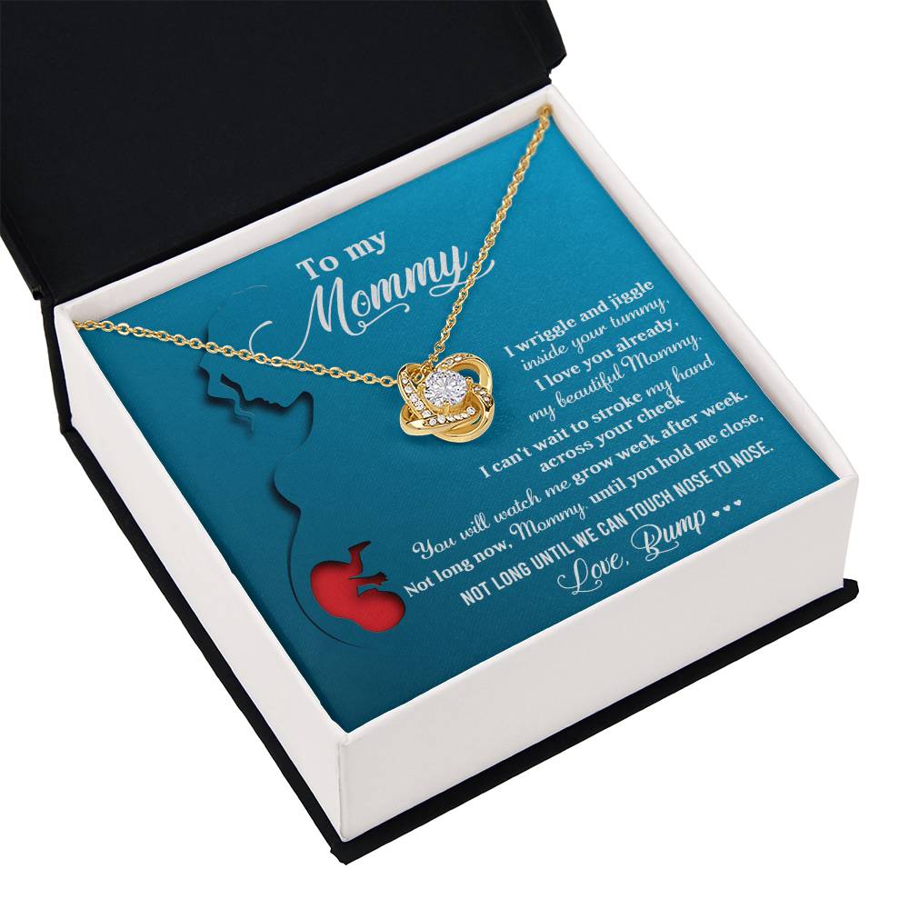 To My Mommy Necklace For Mothe's Day Jewelry For Mom, Gift For Mommy From Baby Bump, Pregnancy Gift For Mommy Love Knot Necklace With Meaningful Message Card And Box.