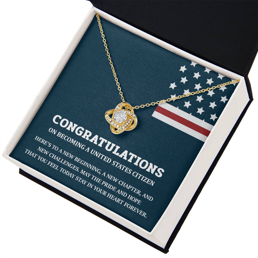 Congratulations Necklace For New U.s. Citizen Necklace For New U.s. Citizen Necklace For U.s. Citizenship Success Necklace For Official U.s. Citizen Jewelry For New U.s. Citizen Necklace With Message Of Hope Gift For American Patriot