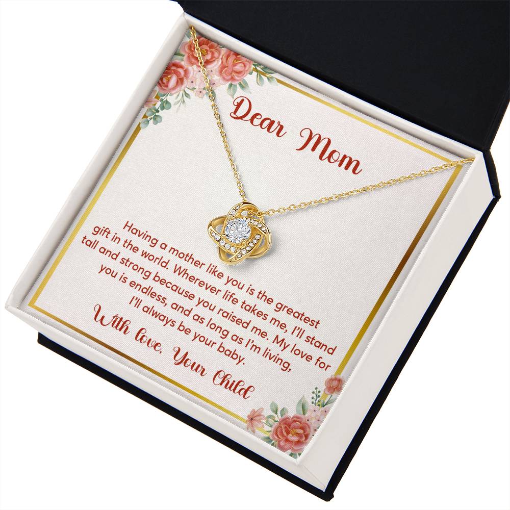 Dear Mom, Elegant Jewelry For A Cherished Bond Thoughtful Necklace For Love And Support Loving Pendant Sentimental Jewelry Loving Gift For A Cherished Heart Thank You Pendant Loving Pendant For Support Strong Jewelry For Her