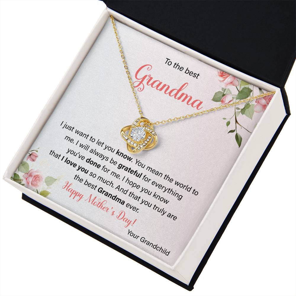 To The Best Grandma Grandmother Appreciation Necklace Love From Grandchild Gift Happy Mother’s Day For Her Sentimental Grandma Necklace Heartfelt Message For Old Lady Thank You Gift Gift For Special Person