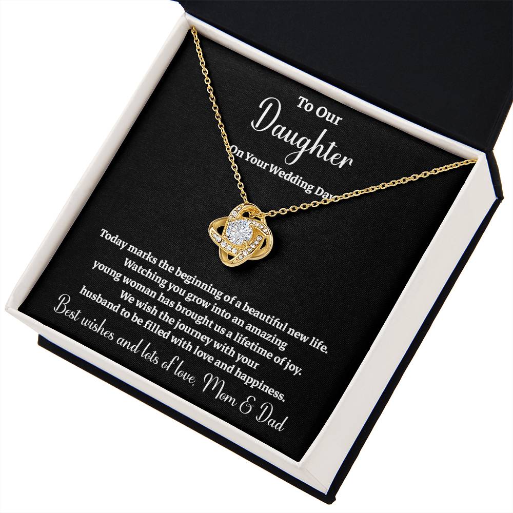 To Our Daughter On Your Wedding Day Heartfelt Wishes For A Beautiful New Life Gift From Your Mom And Dad Wedding Day Gift For Daughter New Life Celebration Jewelry Mother And Father Wedding Message Daughter's Wedding Day Jewelry Joyful Wedding Day Gift