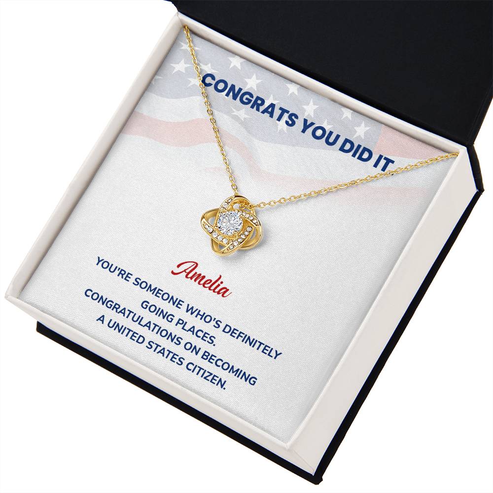 Congrats Necklace For New U.s. Citizen Amelia Necklace For New U.s. Citizen Proud U.s. Citizen Jewelry Necklace For Official U.s. Citizen Gift For U.s. Citizenship Celebration Necklace With Message For U.s. Citizen Necklace For Naturalization Ceremony