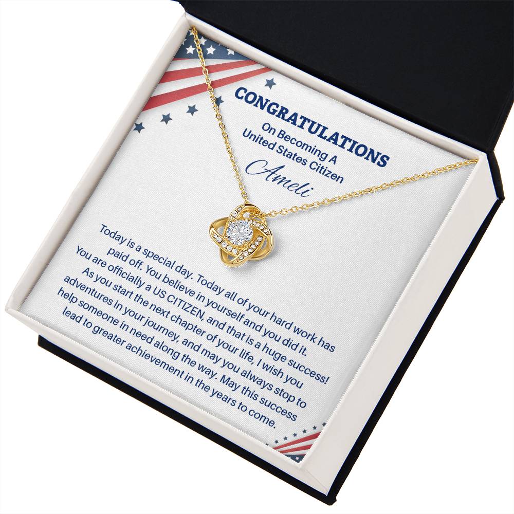 Congratulations Necklace For New U.s. Citizen Ameli Necklace For New U.s. Citizen Gift For Citizenship Achievement U.s. Citizenship Success Necklace Necklace With Citizenship Message Proud New Citizen Jewelry Necklace For First-time U.s. Citizen