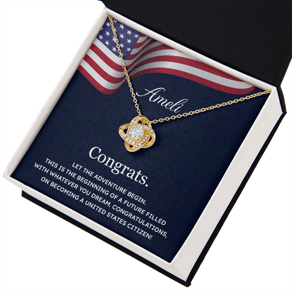 Congrats Necklace For New U.s. Citizen Ameli Necklace For New U.s. Citizen Gift For Citizenship Celebration Necklace With Citizenship Message Necklace For New U.s. Citizen Ameli Gift For Becoming A U.s. Citizen Proud U.s. Citizen Jewelry