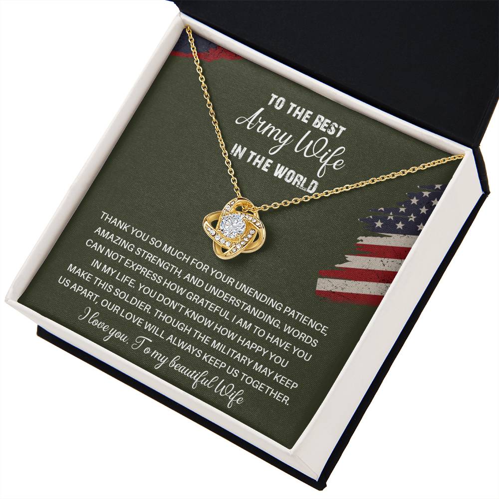 To The Best Army Wife In The World  Best Army Wife Jewelry Unwavering Support Necklace Thank You Jewelry For Wives Unique Gift For Military Spouses My Beautiful Wife Jewelry Romantic Gift For Army Wives Meaningful Gift For Military Wives