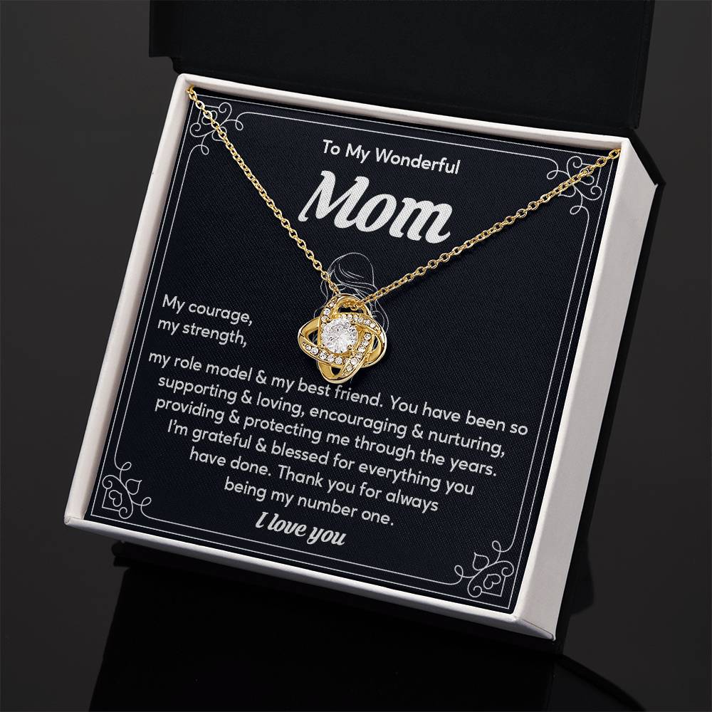 To My Wonderful Mom, Wonderful Mom Pendant Heartfelt Necklace For Her Sweet Pendant Thank You Gift For Support To My Best Friend Mom Jewelry Special Pendant For A Supportive Mom Sentimental Jewelry Thoughtful Necklace