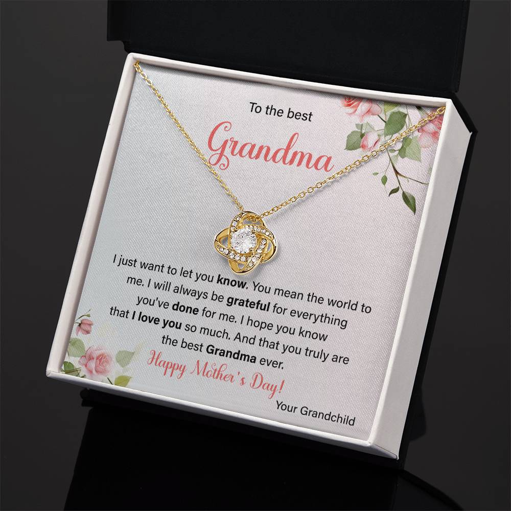 To The Best Grandma Grandmother Appreciation Necklace Love From Grandchild Gift Happy Mother’s Day For Her Sentimental Grandma Necklace Heartfelt Message For Old Lady Thank You Gift Gift For Special Person