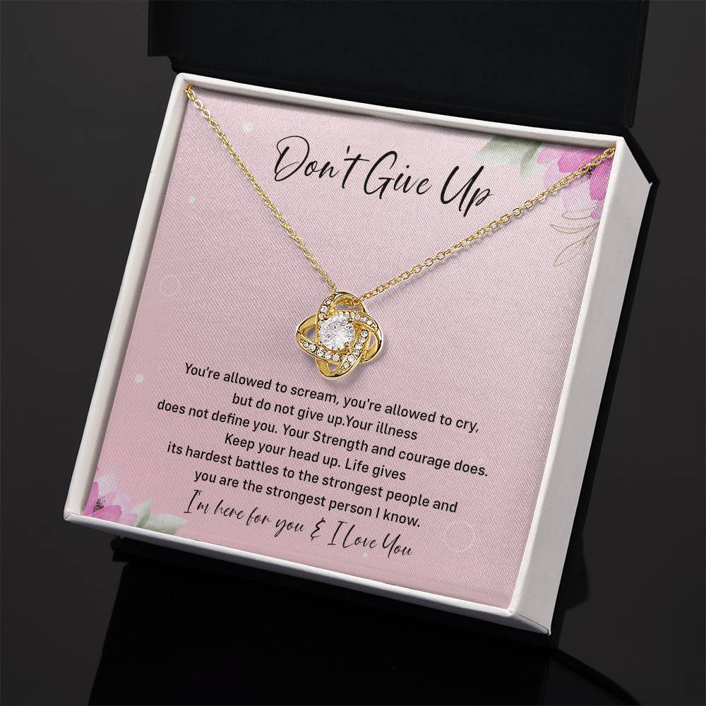 Don't Give Up Strength And Courage Necklace Don't Give Up Necklace Supportive Gift For Fighter You Are Strong Necklace Life's Battles Necklace Emotional Connection Necklace Love And Support Necklace Motivational Jewelry Breast Cancer Necklace For Soulmate