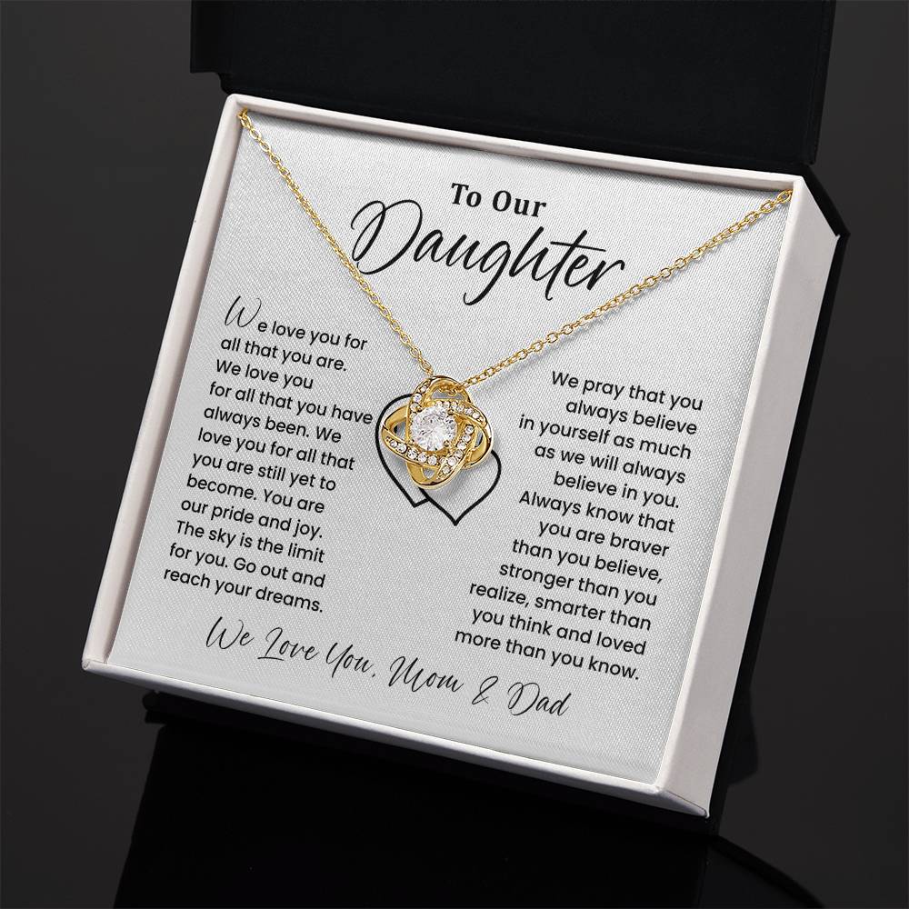 To Our Daughter Heartfelt Jewelry For Daughter Gift From Your Mom And Dad Proud Parent Gift Caring Gift For Daughter Supportive Necklace For Daughter Believe In Yourself Jewelry Daughter's Dreams Jewelry Unique Gift For Daughter Special Bond Necklace